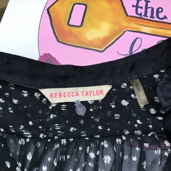 Rebecca Taylor Spotted Dotted Sheer Blouse Top - Picture 2 of 6